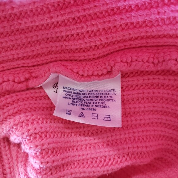 Lands End Womens Pink Ribbed Cotton Turtleneck Sweater Size 6 Preppy Coastal - Picture 6 of 6
